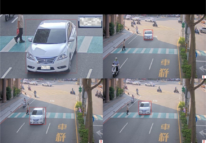 透過AI自動辨識違規不停讓行人車輛，進行違法取締。