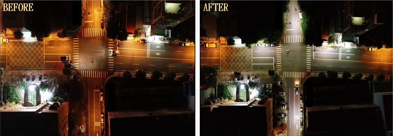 夜間路口雙色溫實裝